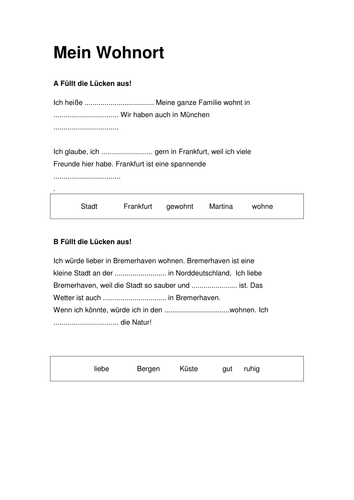 Mein Wohnort Gapfill