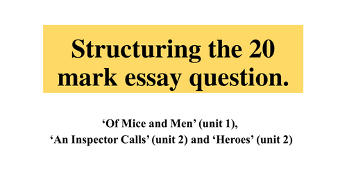Writing about Heroes (20 mark question) for WJEC