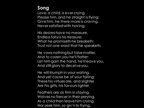 CIE IGCSE  Literature poetry - 'Song' by Lady Mary Wroth