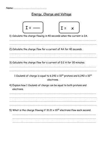 GCSE Physics P2 - Energy, Voltage and Charge