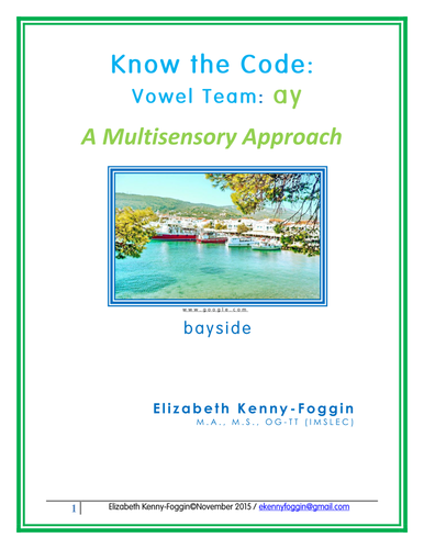 Know the Code: Vowel Team "ay"