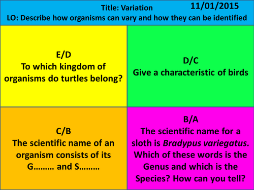 Variation in Organisms