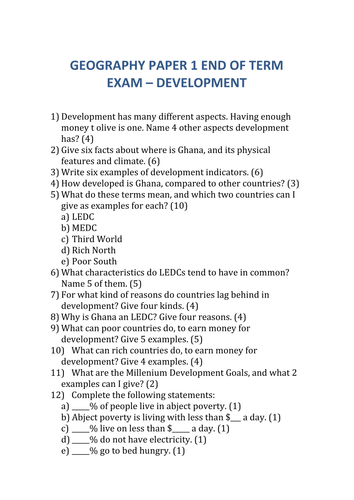 Year 9 geography homework booklet image
