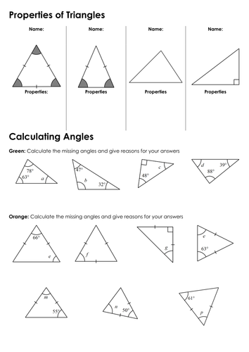 Sum Of Interior Angles A Triangle Worksheet Pdf | Brokeasshome.com