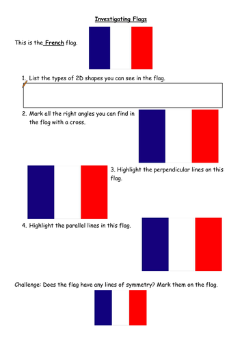 Investigating Flags worksheet