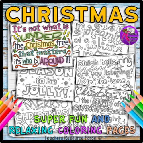 Christmas Quotes Colouring Pages for teens
