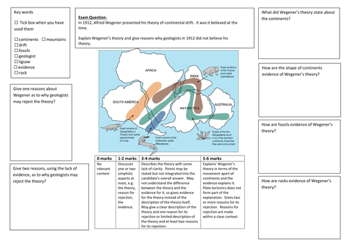 QWC Writing Frame with picture prompt - Alfred Wegener