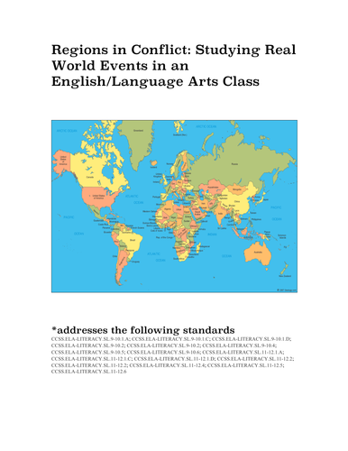 Regions in Conflict: Studying Real World Events in an English/Language Arts Class