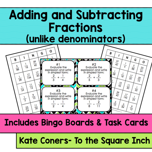 Adding And Subtracting Fractions Bingo | Teaching Resources