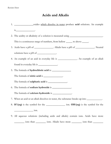 properties 9 solutions of experiment questions brobertson13 alkalis by Acids sheet and properties 9 solutions of experiment questions brobertson13 alkalis by Acids sheet and