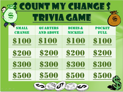 Money Trivia Game: Change/Cents Game! Fun Stuff
