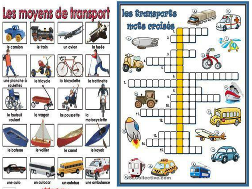 Poster on transports/ les moyens de transport