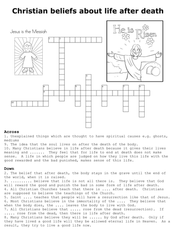 Christian beliefs about life after death Word Search by sfy773 ...