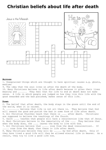 Christian beliefs about life after death Word Search 