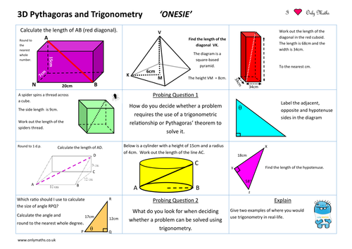 3-D Pythagoras & Trigonometry by derek.h.john21 - Teaching Resources - TES