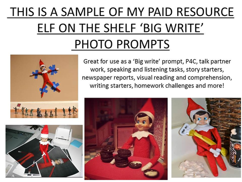 elf on the shelf big write prompts