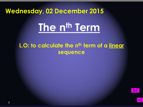 The nth term of a linear sequence