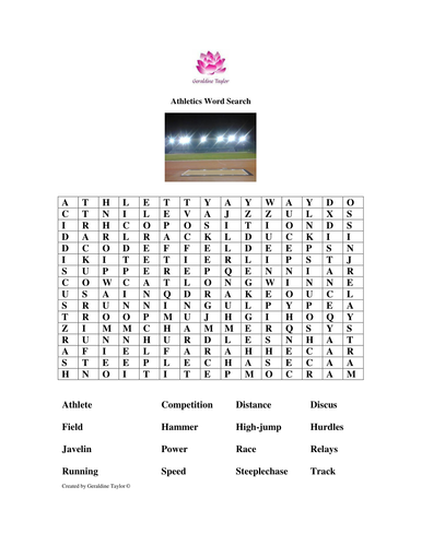 Athletics Word Search