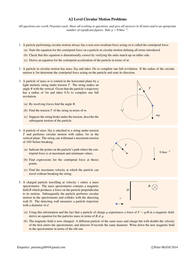 Alevel Circular Motion Homework