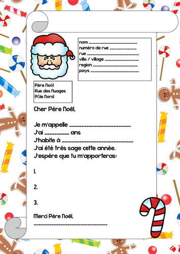 Letter to Father Christmas in French by betsybelleteach - Teaching ...