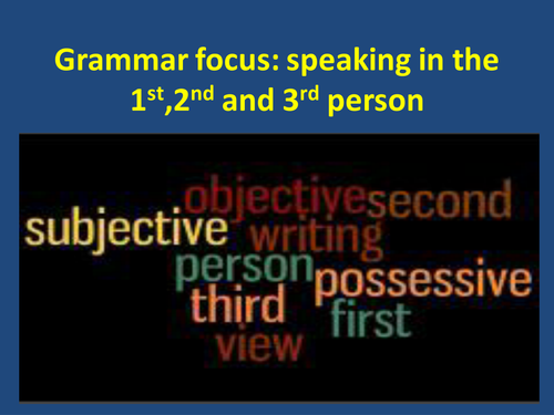 Pronouns-1st,2nd and 3rd.