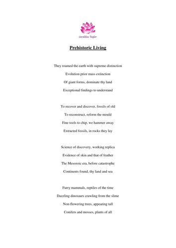 Prehistoric Living Poem