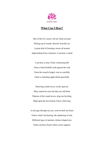 What Can I Hear? Poem