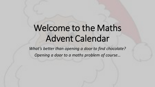 Christmas Maths Advent Calendar