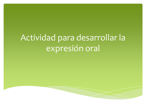 Spanish Speaking Activity using an image 