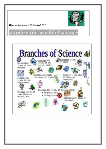 Science class room display-- Branches of science
