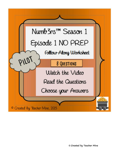 Numb3rs™ Season 1 Episode 1 Pilot Follow-Along Worksheet