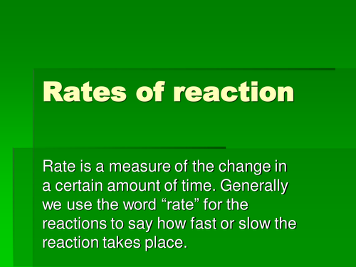 Factors that affect rates of reaction