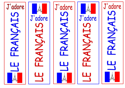 FRENCH - Bookmarks with vocabulary
