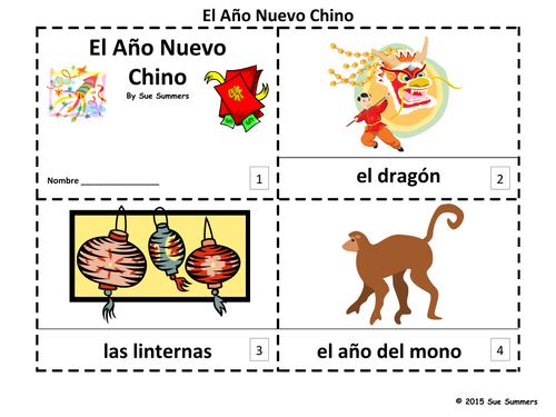 Spanish Chinese New Year 2016 2 Booklets - El Año Nuevo Chino