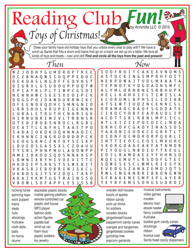 Toys of Christmas Past and Present Word Search Puzzle