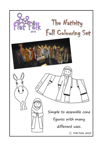 Nativity figures to colour in and make