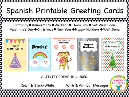 spanish greeting cards teaching resources