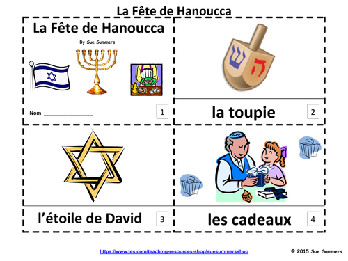 French Hanukkah 2 Emergent Reader Booklets