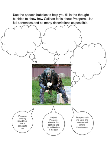 Caliban's thoughts about Prospero