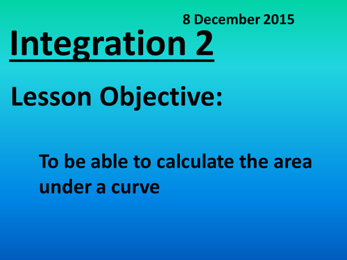 Integration - Areas under curves