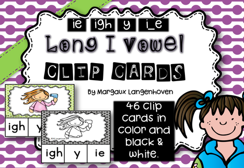 Long I Vowel Clip Cards