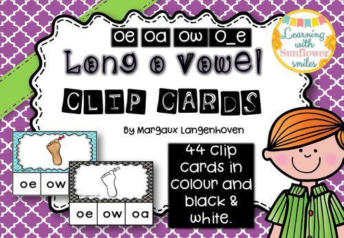 Long O Vowel Clip Cards