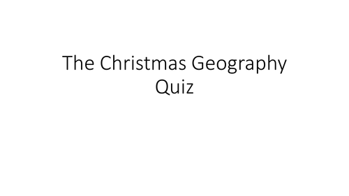 Christmas Geography Quiz 2015