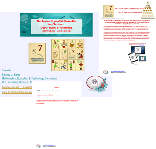 Twelve Days of Mathematics for Christmas-Day 7-Intermediate-MS