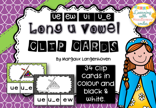Long U Vowel Clip Cards