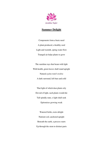 Summer Delight Poem