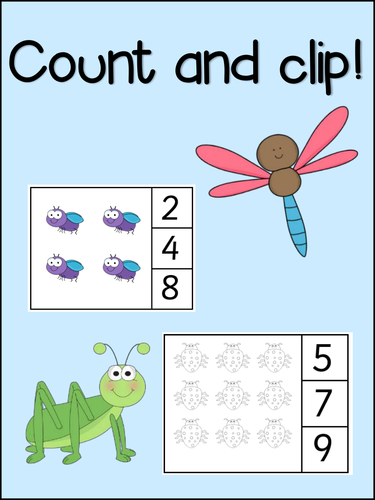 Number Recognition - Count and Clip - Counting & Fine Motor Skills - Math Centre