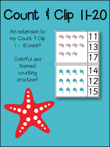 Number Recognition - Count and Clip - Counting & Fine Motor Skills - 11-20 - Math Centre