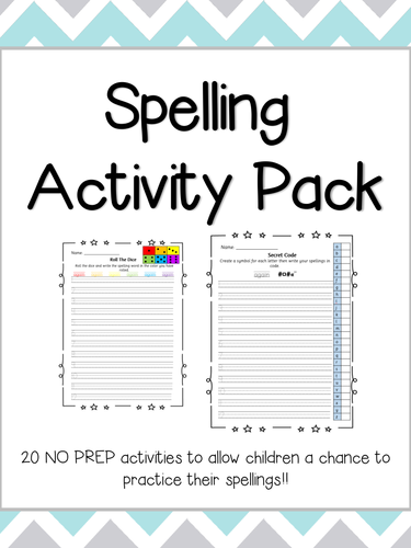 Spelling Activities - NO PREP! - 20 activities to print & use!!
