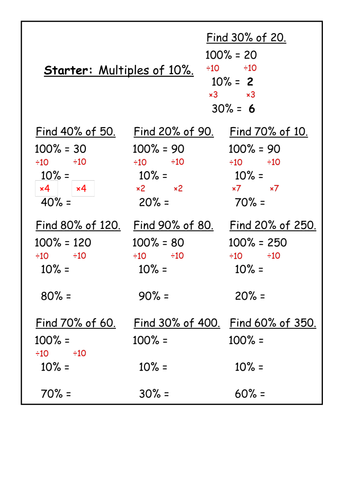 percentages-multiples-of-10-scaffolded-teaching-resources